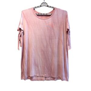 ODDi Pink Fringe‎ Short Sleeve Rayon Blend Plus Size Tunic Top Women 2X/3X